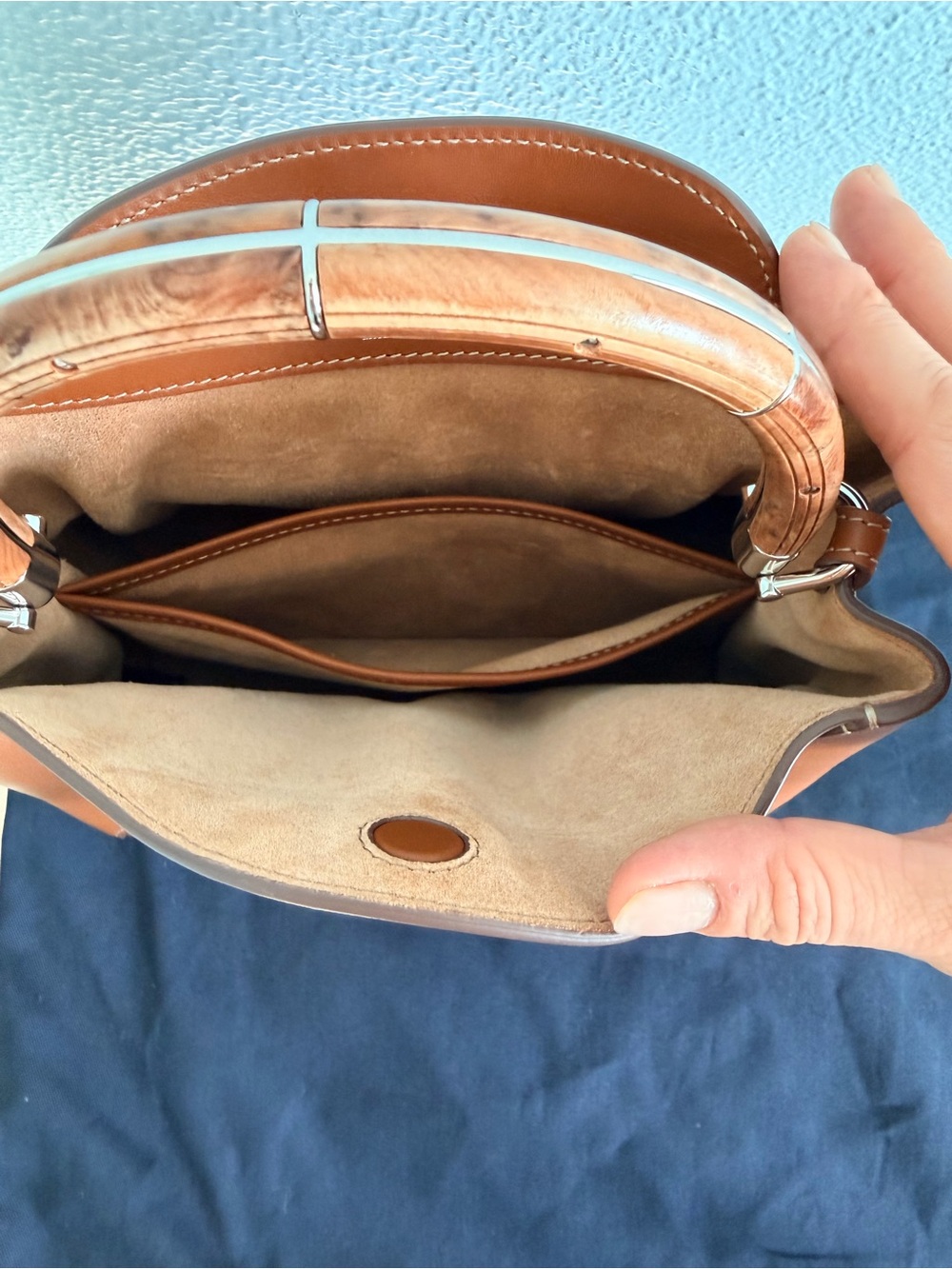 Ralph Lauren Tan Calfskin Top Handle Satchel - Picture 14 of 17